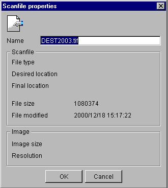 View properties of a scanned file 1 Select a file in the right pane. 2 Open the File menu and select Properties or click the Properties button on the toolbar (see figure 67).