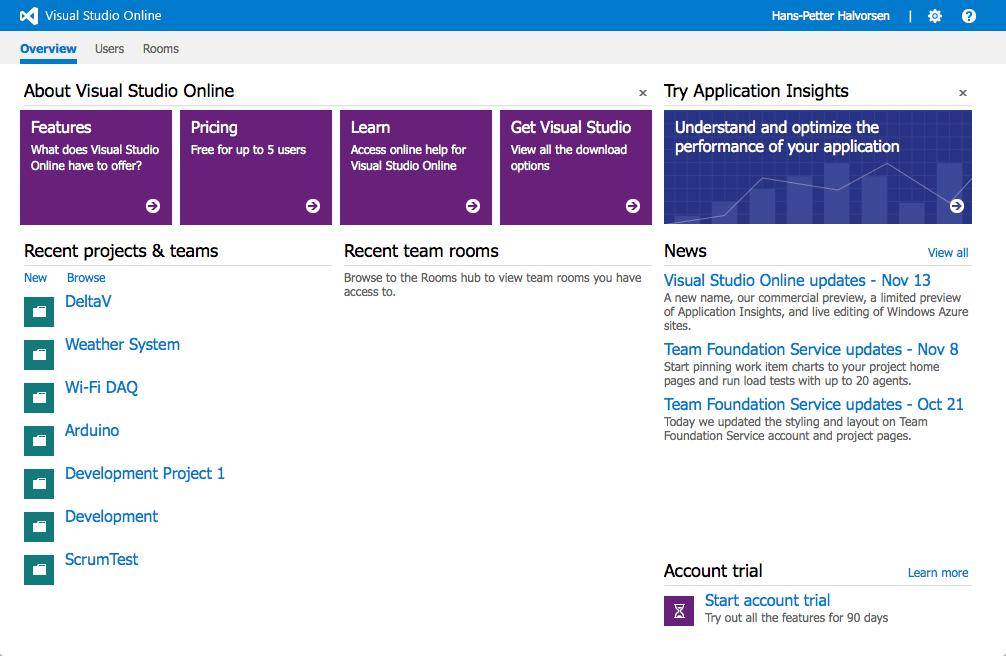 VSTS- Getting Started 1. Create an Account 2. Create a New Team Project 3.