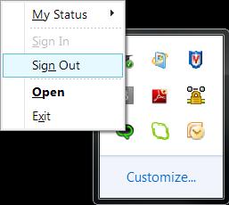If you really wish to exit out of Lync totally on the workstation, this can be done on the task bar.