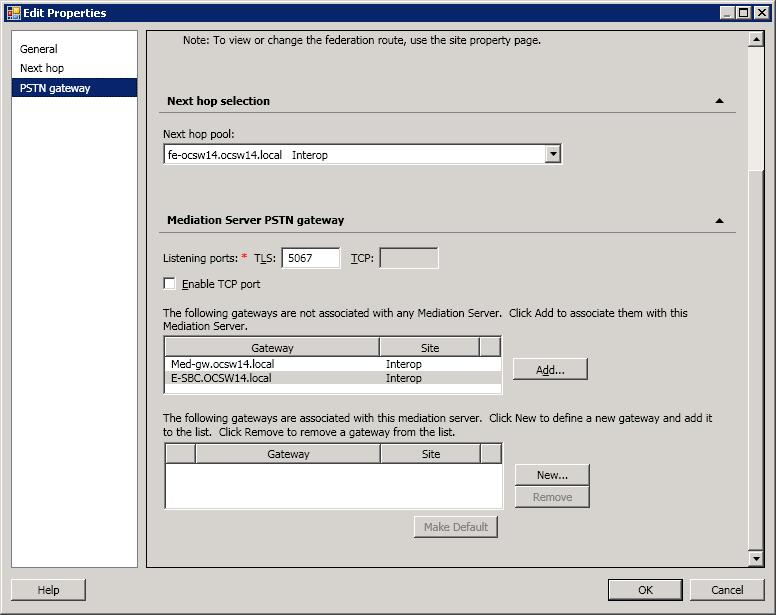 XO Communications and Microsoft Lync The following screen is displayed: Figure 4-9: Before Associating IP/PSTN Gateway to a Mediation Server 2.