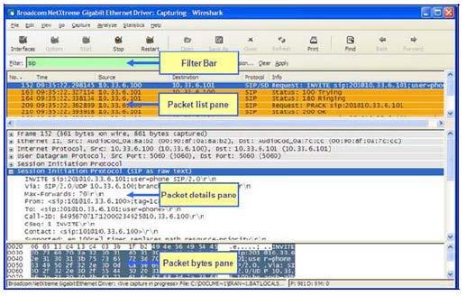 XO Communications and Microsoft Lync 7. Click Start. Figure 6-5: Captures Packets 8.