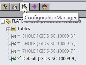 SolidWorks 2014 Tutorial The ConfigurationManager is located to the right of the FeatureManager.