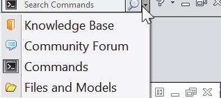 Bar toolbar). Enter the text or key words to search. New search modes have been added to SolidWorks Search.