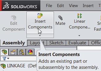 Display the Mates in the FeatureManager to check that the components and the mate types correspond to the design intent.