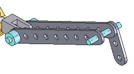 Utilize two AXLE parts, four SHAFT COLLAR parts, and two FLATBAR- 3HOLE parts to create the LINKAGE-2 assembly as illustrated.