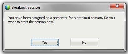 Click Yes Breakout Session 1 Once each recipient accepts the invitation, they will be