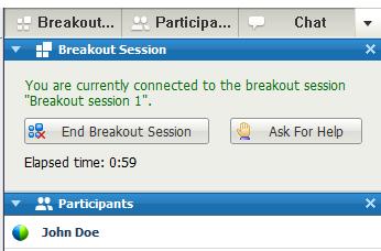 The Breakout Session manager will display asking to end the breakout session for all participants.