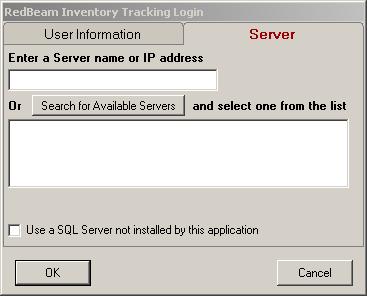 Next click the Server tab. Enter the server where your data is stored. Do this by clicking the Search for Available Servers button.
