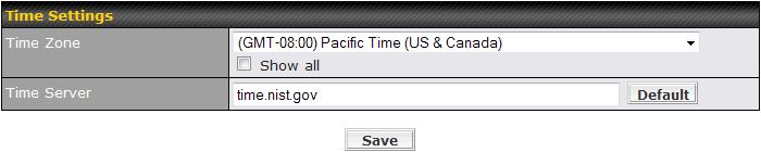 18.3 Time The Time Server functionality enables the system clock of Peplink Balance to be synchronized with a specified Time Server.