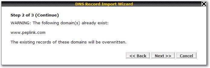 Important Note If you have entered domain(s) which already