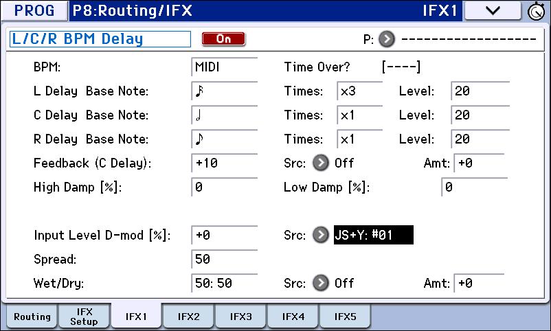 Using Effects Dynamic modulation, Common FX LFO Dynamic modulation (Dmod) Dynamic modulation (Dmod) lets you use MIDI messages or the KROME s controllers to modulate specific effect parameters in