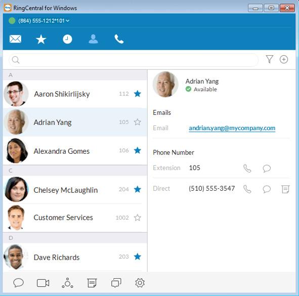 RingCentral for Desktop Contacts: Add or Update Your Contacts List 13 Contacts: Add or Update Your Contacts List The Contacts list is your online address book.
