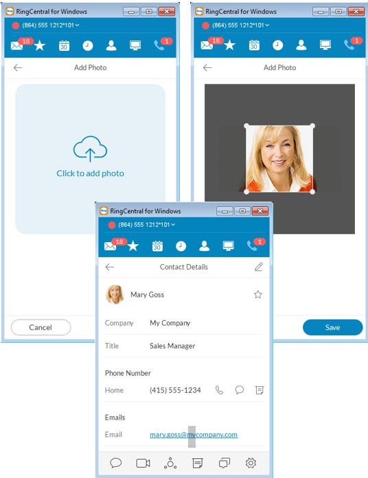 RingCentral for Desktop Adding a Photo Avatar to any Contact 15 Adding a Photo Avatar to any Contact RingCentral for Desktop seamlessly integrates with Microsoft Outlook and Mac Address Book so you