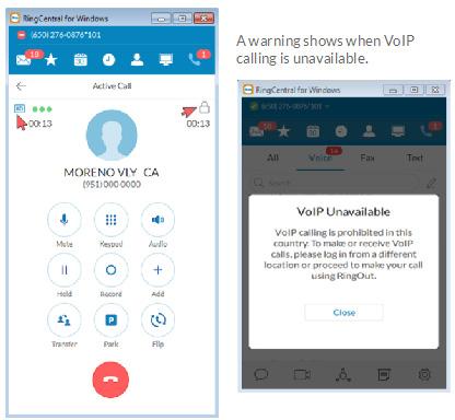 RingCentral for Desktop Make a Call 20 HD Voice and Secure Call Indicators HD Voice provides optimum call quality automatically between devices that support high definition.