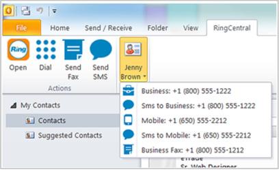 RingCentral for Desktop Personalize RingCentral for Desktop 40 Contacts Menu - Integrate with Microsoft Outlook RingCentral for Desktop seamlessly integrates