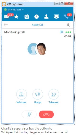 can mouse over the extension to start monitoring the call.