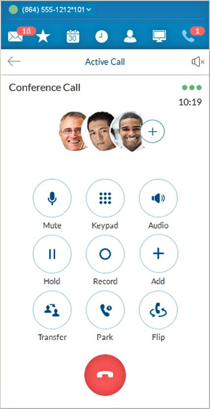 RingCentral for Desktop Active Call Layout 54 Active Call Layout This screen for conference calls provides: Improved layout for