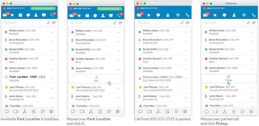 RingCentral for Desktop Park Locations at HUD 55 Park Locations at HUD Park Locations is a feature on the Desktop App HUD that allows you to park a call privately that can only be answered by users