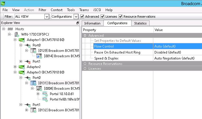 Configuring Flow Control in the Broadcom Advanced Control