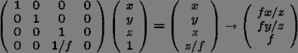 transformation with a 4 x 4 matrix multiplication: li