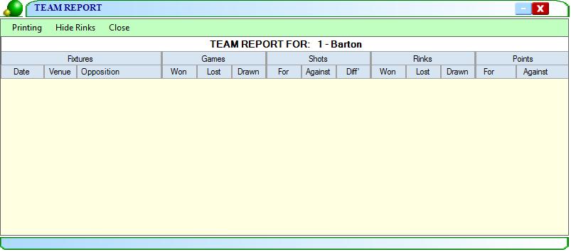 Date: 24-June -11 Page 15 of 15 Teams Report From the Main for a 'Teams Report can be generate from the 'Reports' menu'.