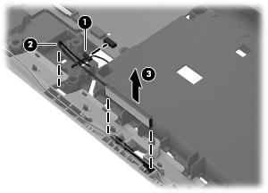 3. Release the Bluetooth module (3) from the clip built into the base enclosure. 4. Remove the Bluetooth module and cable. 5.