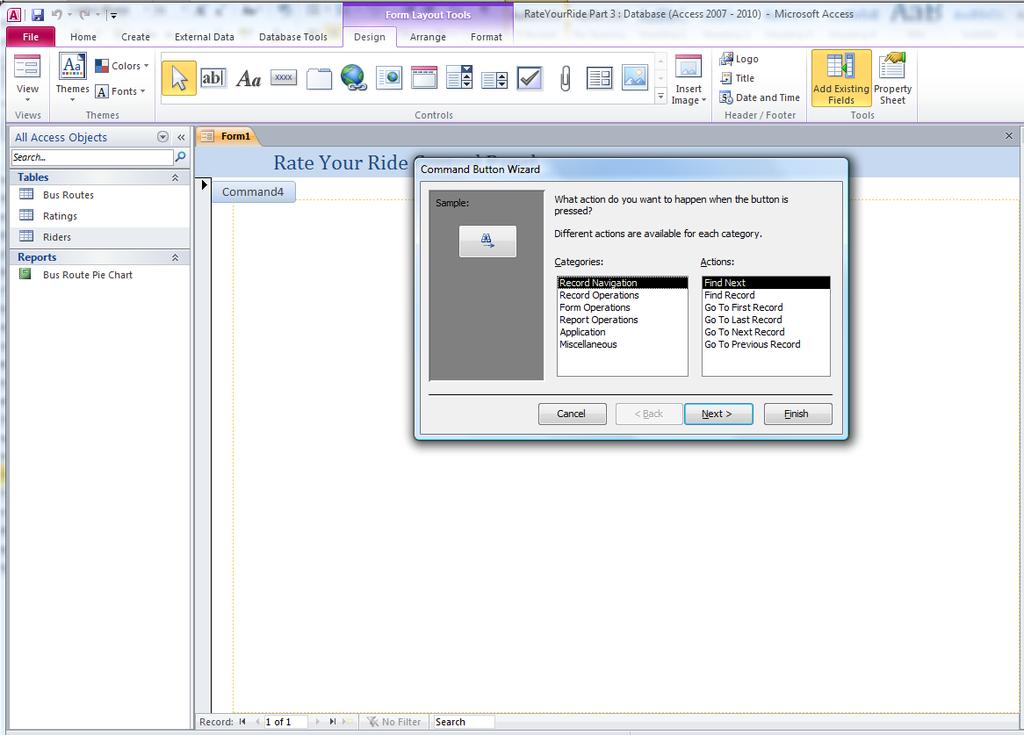 14 Microsoft Access 2010 Using Forms to Improve the User Experience Using Command Buttons to Open Objects and Run Tasks It is very common to provide your database users with a form that will allow