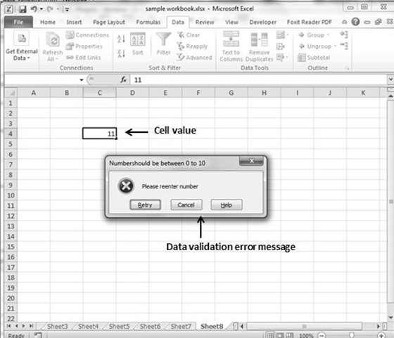52. Excel Data Validation Excel 2010 Data Validation MS Excel data validation feature allows you to set up certain rules that dictate what can be entered into a cell.