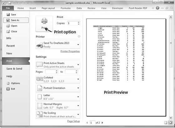 59. Excel Printing Worksheets Excel 2010 Quick Print If you want to print a copy of a worksheet with no layout adjustment, use the Quick Print option.