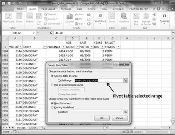64. Excel Pivot Tables Excel 2010 Pivot Tables A pivot table is essentially a dynamic summary report generated from a database.
