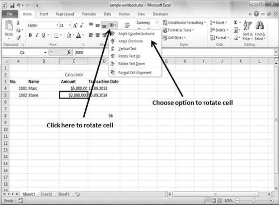 30. Excel Rotate Cells Excel 2010 You can rotate the cell by any degree to change the orientation of the cell.