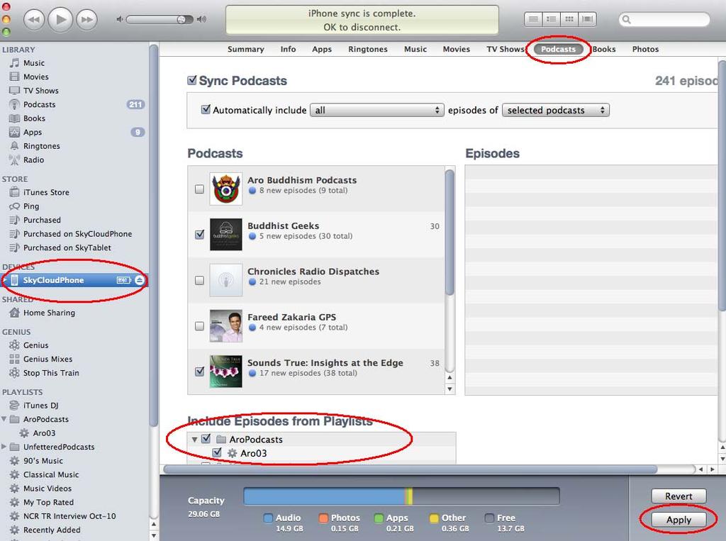 Copy (Synchronize) your Playlists to your iphone / ipod 1. Next, connect your iphone or ipod to your computer. Once you do this, you should see it displayed under Devices in itunes. 2.