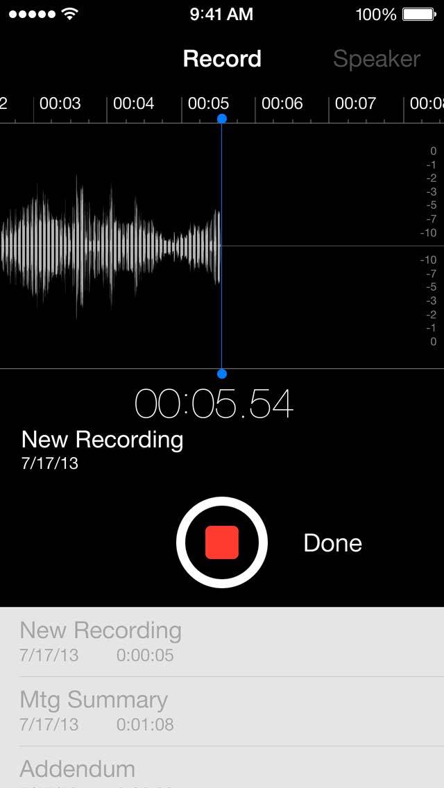 Your recordings Record Make a recording. Tap or press the center button on your headset. Tap again to pause or resume. To save the recording, tap Done.