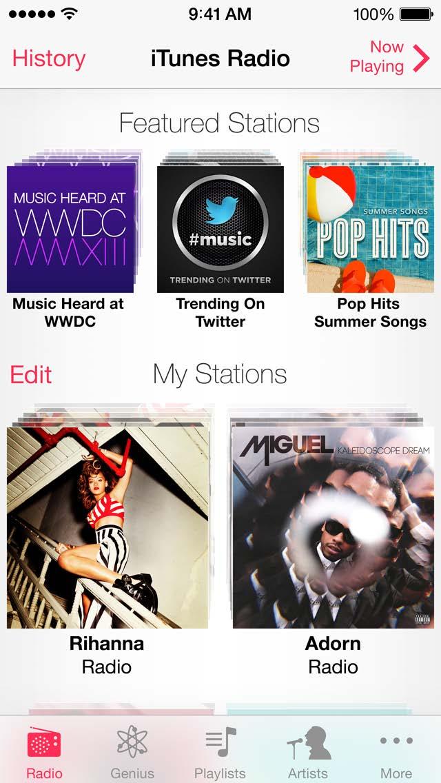 For more information about itunes Radio, go to support.apple.com/kb/ht5848. Tap to play a station.
