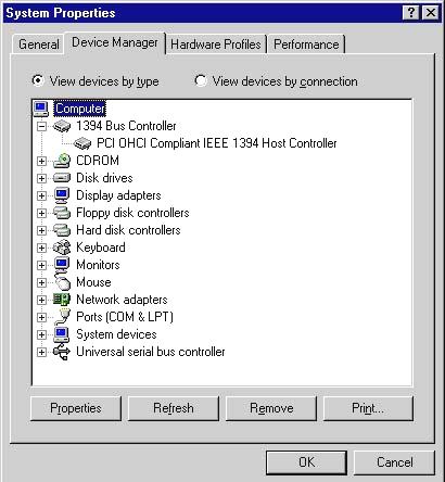 DRIVER INSTALLATION-WINDOWS 98SE/ME/WINDOWS 2000 When you initially connect your FireWire 1394 card, Windows will automatically