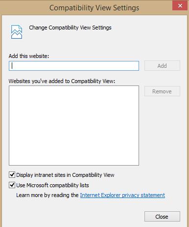 2. Compatibility View settings (in IE settings) a. Ensure that unm.