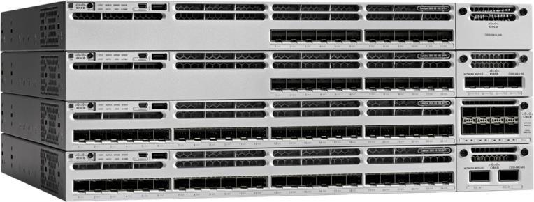 Figure 2. Cisco Catalyst 3850 Series Switches with 12 and 24 1/10 Gigabit Ethernet SFP+ ports Figure 3. Cisco Catalyst 3850 Series Switches with 12 and 24 1 Gigabit Ethernet SFP ports Figure 4.