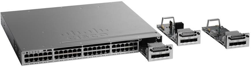 Network modules The Cisco Catalyst 3850 Series Switches support five optional network modules for uplink ports. The default switch configuration does not include the network module.