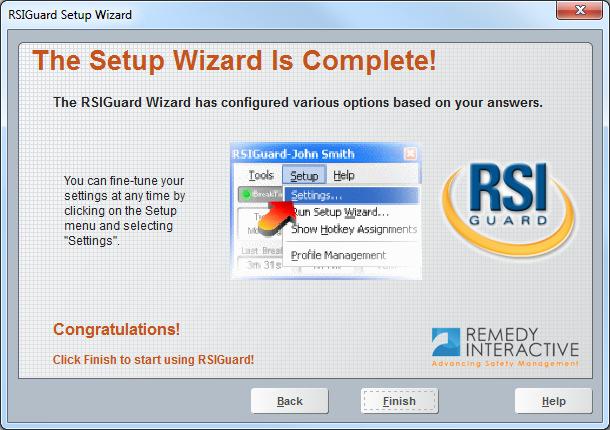 When you have finished, you will see the following screen: Click the Finish button and RSIGuard will be running!