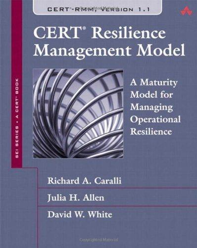 Resiliency Maturity Model (1) What is CERT-RMM? CERT-RMM is a maturity model for managing and improving operational resilience.