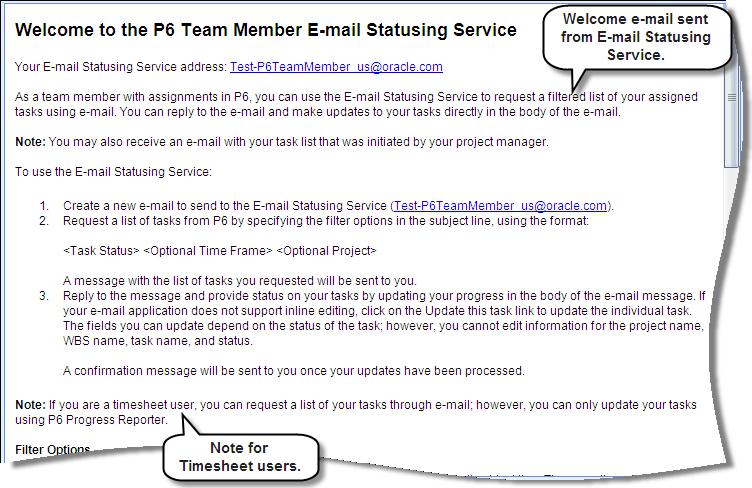 Sending a Welcome E-mail to Team Members In P6 R8.