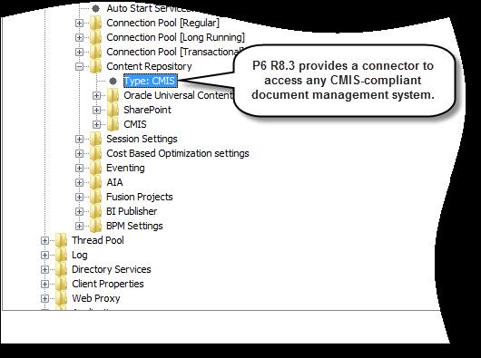 CMIS Connector for Content Repository CMIS (Content Management Interoperability Services) is an open standard that defines an abstraction layer for different content management systems. P6 R8.