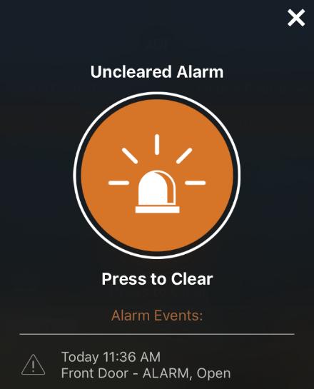 CAUTION: Canceling the alarm does not necessarily stop the alarm from being reported to the alarm monitoring station.