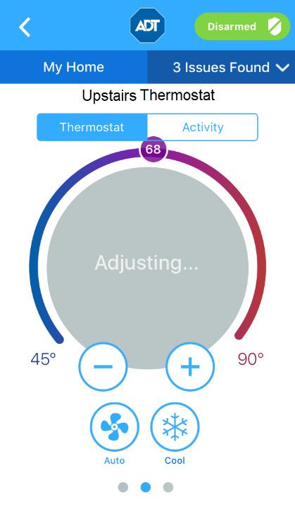 Thermostats The settings for Fan work the same way. The currently selected Fan mode appears below the temperature display.