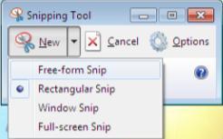 From the Start button, choose All Programs, then Accessories, then Snipping Tool. 2.