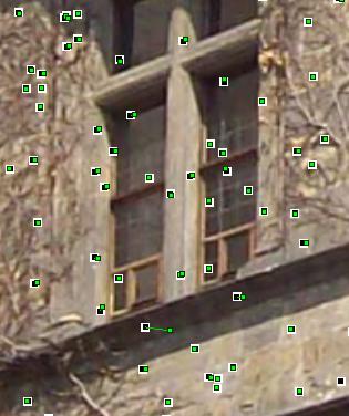 After you do this, insight3d will automatically move to the next vertex that is still unmarked on current photo. In this way, mark all the building corners for the second time.