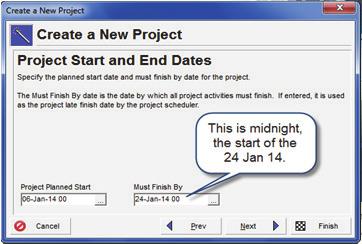 4 - CREATING A NEW PROJECT 4.1 - Creating a Blank Project 4.2 - Copy an Existing Project 4.3 - Importing a Project 4.4 - Setting Up a New Project 4.5 - Project Dates 4.