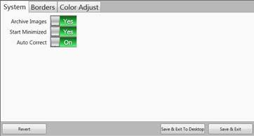 Touring the HFP Admin Interface System Tab Save & Exit to Desktop Button saves and exits to desktop Save & Exit button saves & exits to HFP interface Border Tab Save & Exit to Desktop Button saves