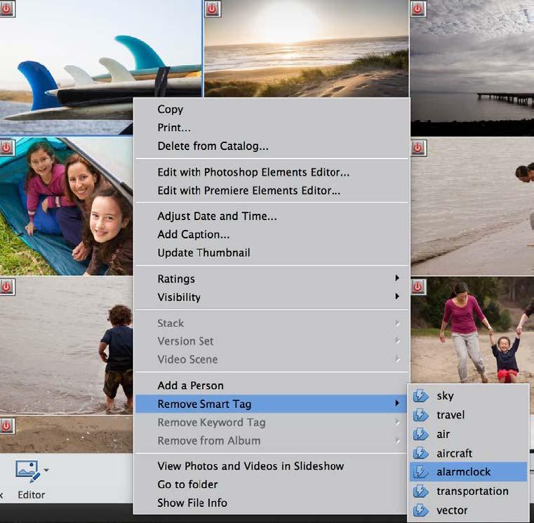 Catalogs, folders, and albums 52 Setting Smart Tag preferences 1 Select Edit > Preferences (Windows) or Elements Organizer > Preferences (Mac OS). 2 Select Media Analysis.