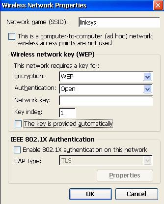 use WEP - Check to Enable Crypting and select the WEP